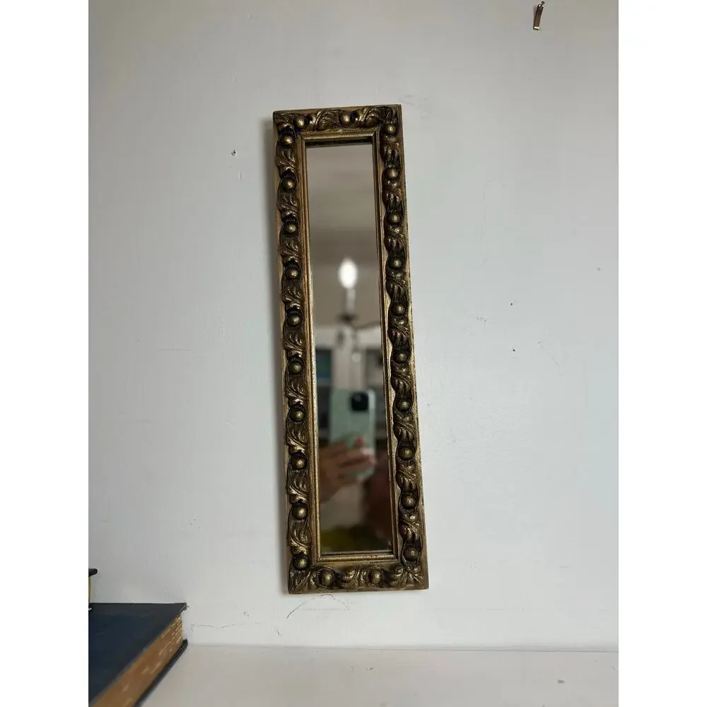 Gold Gilt Mirror Frame Ornate Baroque Style Egg & Dart Motif & Carved Scroll